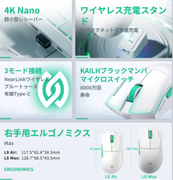 Machenike L8 MAX ゲーミングマウス取扱い開始しました！ ・超低遅延