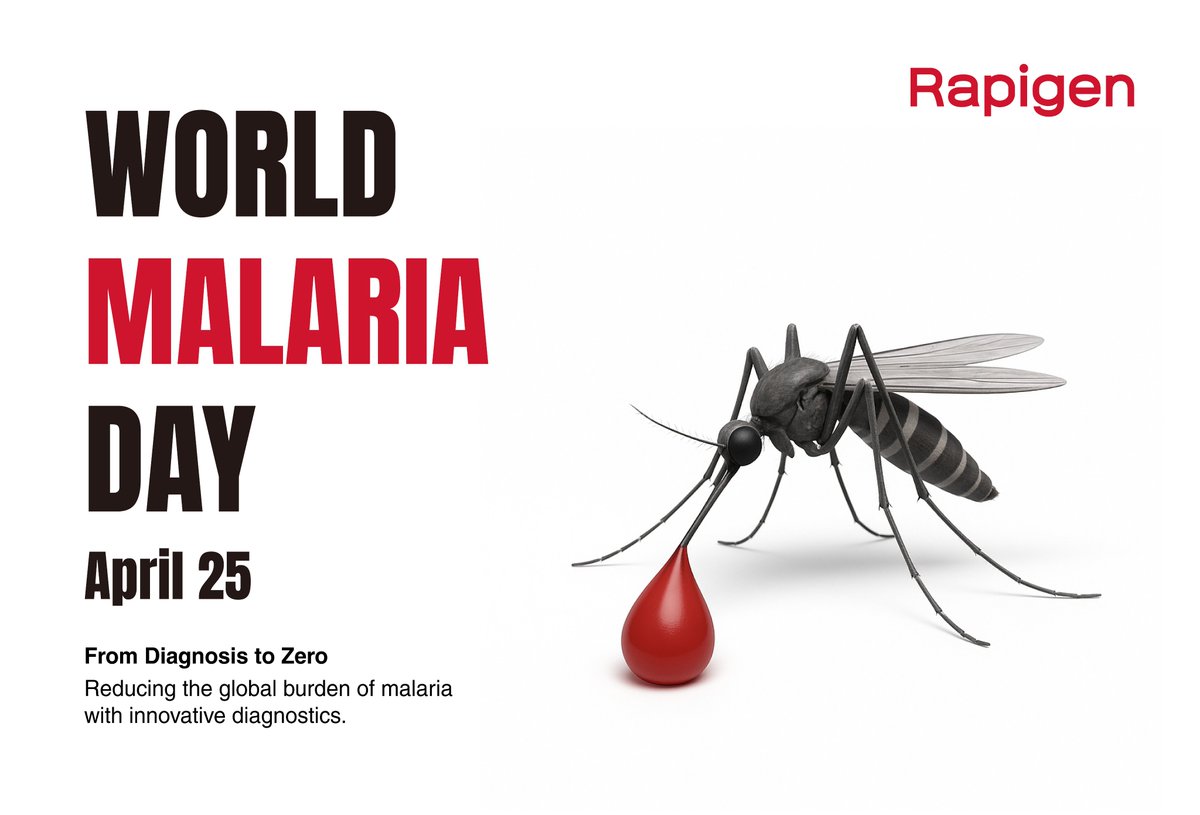 RapigenOfficial's tweet photo. April 25 is World Malaria Day.
Malaria is preventable and treatable — yet still threatens hundreds of thousands every year.
Let’s raise awareness and take action together.
📌 Learn more:
🔗 https://t.co/8saFbJZH3W
#WorldMalariaDay #EndMalaria #GlobalHealth #RAPIGEN https://t.co/ZpncDyyT7C