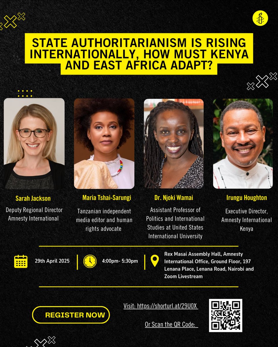 Join us for an insightful dialogue on the 2024/25 State of the World’s Human Rights Report.

🗓️ Date: April 29, 2025
🕓 Time: 4:00 PM - 5:30 PM
📍 Location: Rex Masai Auditorium, Lenana Place, 197 Lenana Road and Zoom Livestream

We will discuss critical themes like