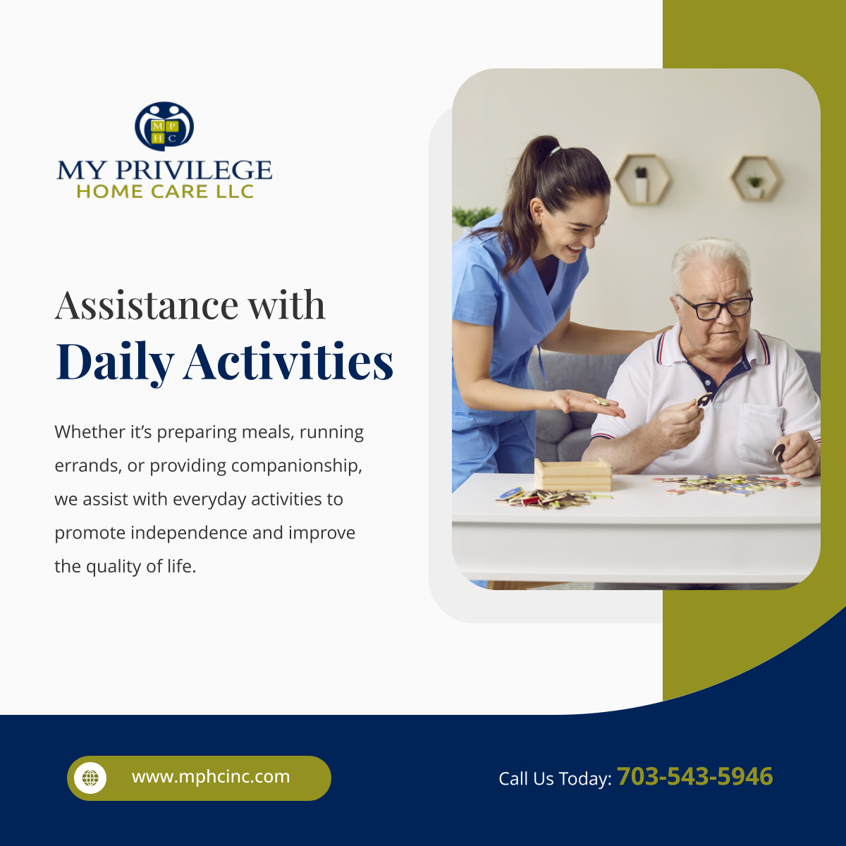 myprivilegehc's tweet image. Support for daily activities makes life easier and more fulfilling. Our caregivers are here to provide that extra help with warmth and professionalism.  

#FairfaxVA #HomeCare #DailyAssistance