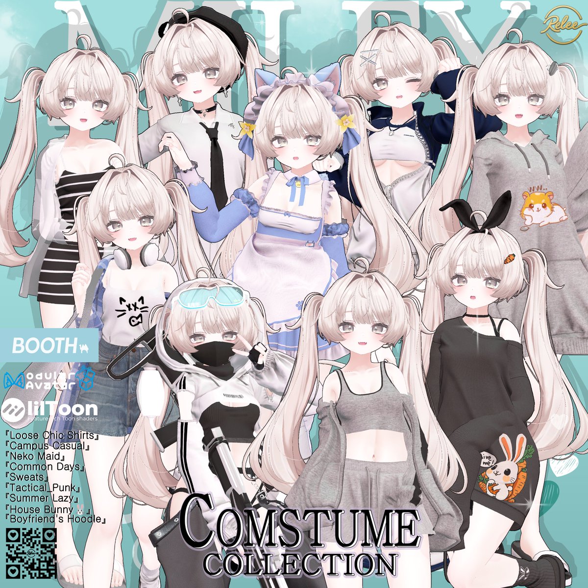 relee_shop's tweet photo. 『Milfy   Costume Collection』      
        💕OPEN Event 💕
 ~5/3 RP + フォローイベント実施！！  3名様を抽選して選択衣装を1着プレゼントします！
 ~5/3 RP + 팔로우 이벤트 진행!!   3명 추첨하여 선택 의상 1벌 선물드려용!     
 booth-https://t.co/BW5PU7VxJx https://t.co/ihVySZ1MGC