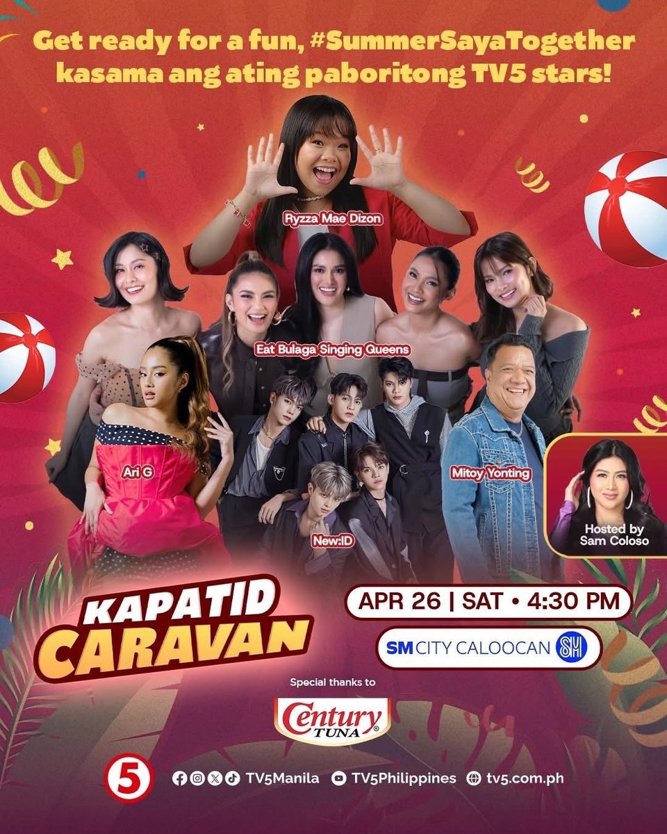 dayonemarkofc's tweet photo. [📢] #NMO_Events

Beat the heat at maki-Summer Saya Together with New:ID!

📍: SM CITY CALOOCAN 
🗓️: April 26, 2025
🕟:  4:30 PM 

#New_ID #KapatidCaravan @official_newID @TV5manila https://t.co/bMJPxvpOkZ