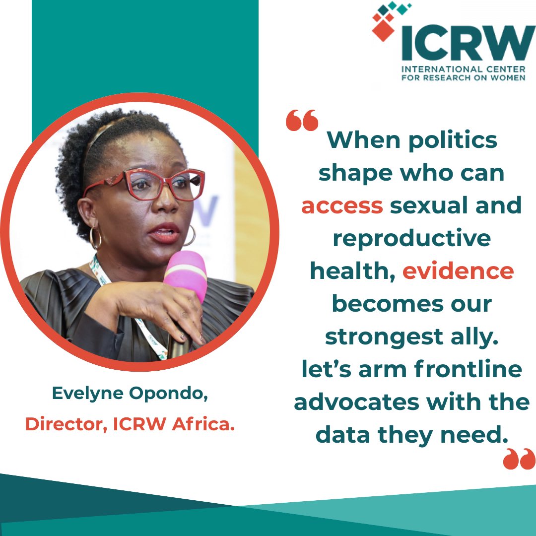 ICRWAfrica's tweet photo. When politics limit access to sexual &amp; reproductive health, evidence is our strongest ally. Let’s equip frontline advocates with the data they need.

 #SRHR #EvidenceForAction #GenderEquality https://t.co/MNcHYkAHi3