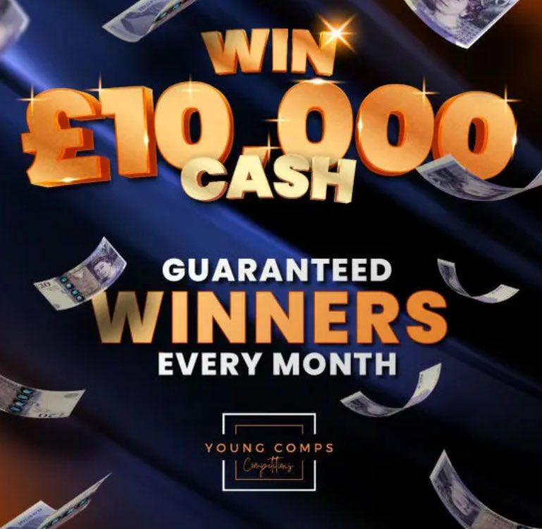 YoungComps's tweet photo. It’s the BIG one… £10,000 Friday is here!

With only 15% of tickets sold and a guaranteed winner tonight, the odds are absolutely insane 

You’ve gotta be in it to win it. Imagine your name being the one that lands on the winning spot tonight

Enter now
https://t.co/aMsjgpJKg3 https://t.co/q0YCL9HKsY