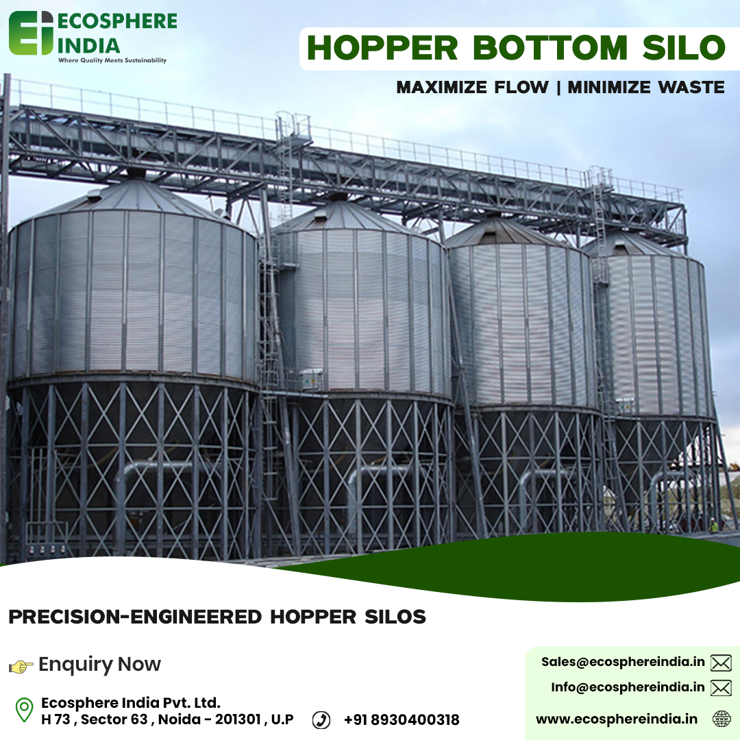 Ecosphere_Ind's tweet image. 🌾 Maximize Flow, Minimize Waste!
Upgrade your grain storage with Hopper Bottom Silos by Ecosphere India – precision-engineered for efficiency, durability, and optimal discharge.

📞 Enquire now for smart storage solutions!

#HopperBottomSilo #GrainStorage #AgroSolutions