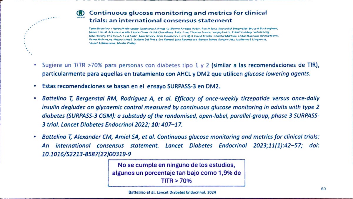 María José (@drapicon) on Twitter photo Si sabemos que menos del 2% de los pacientes alcanzan un TiTR > 70%, ¿cómo es posible que sea este el objetivo en gestación?
A. El objetivo del embarazo es demasiado ambicioso o
B. El objetivo en los demás pacientes es demasiado discreto.
#SEDiab2025 <a href="/pilarbahilloc/">Pilar Bahillo</a> Si sabemos que menos del 2% de los pacientes alcanzan un TiTR > 70%, ¿cómo es posible que sea este el objetivo en gestación?
A. El objetivo del embarazo es demasiado ambicioso o
B. El objetivo en los demás pacientes es demasiado discreto.
#SEDiab2025 <a href="/pilarbahilloc/">Pilar Bahillo</a>
