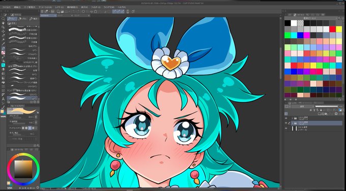 描いてたやつ供養しくか。首から下は不健全なので顔だけ 