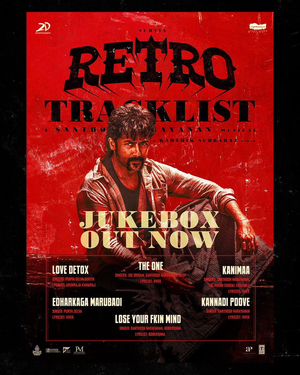 2D_ENTPVTLTD's tweet photo. Tracks that transport you back to the #Retro age 🪩🎶

Listen to the #RetroJukebox
https://t.co/Ls2yhDHAfH

#RetroFromMay1 #LoveLaughterWar

@Suriya_Offl #Jyotika @karthiksubbaraj @hegdepooja @Music_Santhosh @prakashraaj @C_I_N_E_M_A_A @rajsekarpandian @kaarthekeyens @kshreyaas @cheps911 @jacki_art #MayaPandi @JaikaStunts @sherif_choreo @PraveenRaja_Off #Jayaram #Karunakaran @valentino_suren @Lyricist_Vivek @Mangopostworks @tuneyjohn @stonebenchers @SakthiFilmFctry @sakthivelan_b @PenMovies #PenMarudhar @sitharaents @vamsi84 @VaikaMerryland @APIfilms @tseriessouth @TSeries @prosathish @proyuvraaj @gobeatroute