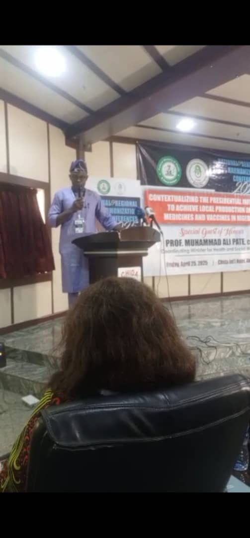 The Chairman of ACPN FCT, *Pharm. Aloba Olatunji Isaac,* _MAW, DCPharm_ giving his Goodwill Message at the National &amp; Regional Harmonisation Conference in collaboration with the Federal Ministry of Health and Social Welfare, today in Abuja <a href="/Chida/">chida</a> Hotel.