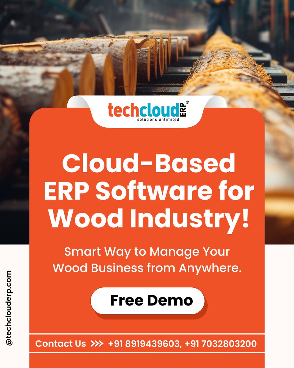 TechCloudERP's tweet photo. Cloud-Based ERP Software for the Wood Industry!
#techclouderp #india #WoodIndustry #Woodworking #TimberTech #ERPForWood #LumberSolutions #WoodProcessing #WoodERP #ForestProducts #SmartManufacturing #EfficiencyInWood #xpost #Chennai #Coimbatore #viralpost #hyderabad #socialmedia https://t.co/pOR9ktCStM