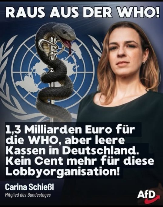 SytemRebellin's tweet photo. Raus aus der WHO... https://t.co/xRZSw1Ndcc