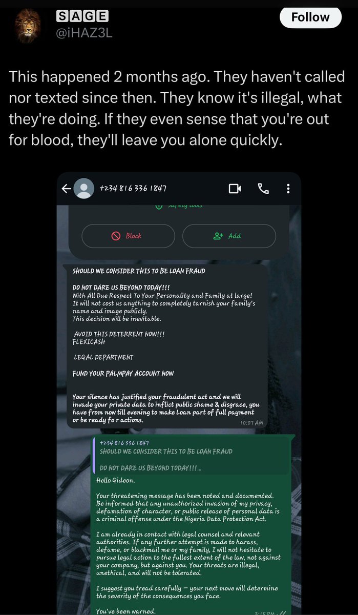 Alaba589's tweet photo. Imagine Loan App dey threaten to this extents🥹😗 
Omoo See update oo 🤣🤣😂😂 https://t.co/Vp9vOAkl6F