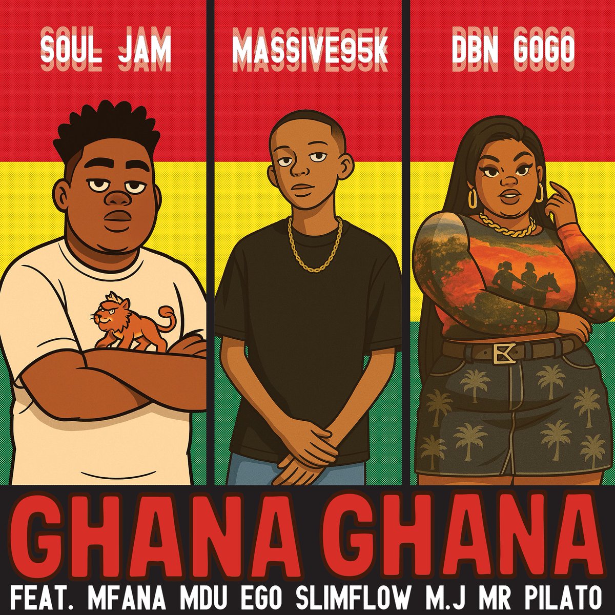 GHANA GHANA OUT NOW‼️ 🇬🇭 🦅 

Alongside  @souljam_sa x @massive95k_ x <a href="/DBNGOGO/">uMaka Mah 👵🏽</a> 

Featuring. @egoslimflow , @mfanamdu_ , <a href="/mj_za/">murray collyer</a>  ,&amp; @officialmr_pilato

KHUZA BANA BA HAO‼️‼️‼️
souljam.lnk.to/GhanaGhana