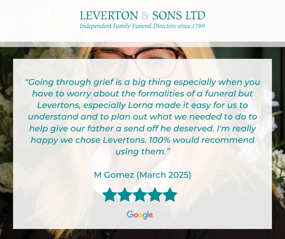 Thank you for choosing Leverton &amp; Sons, we are honoured to be the ones there to support you during this difficult time. ⭐⭐⭐⭐⭐

#LondonFunerals #HereToHelp #ThankYou