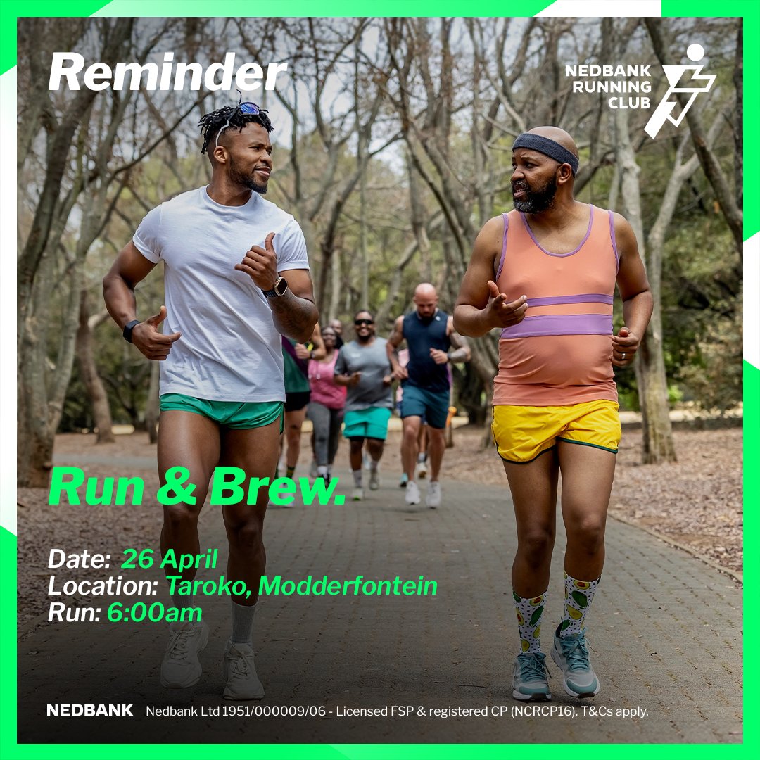 It’s a 5 km coffee date! ☕️​
We can’t wait to see you on the road to the African Biathlon at Taroko, Modderfontein. 🏃🏻‍♂️ #MoreThanAClub