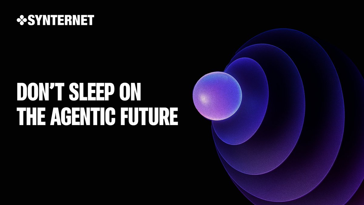 synternet_com's tweet photo. While you sleep, AI agents will be scanning blockchains, managing risk, reallocating liquidity, and chasing yield - completely autonomously.

Billions of dollars will move without human input, 24/7.

This is why we’re building the Open Marketplace for AI agent–ready data. https://t.co/TuHBfzWXyx