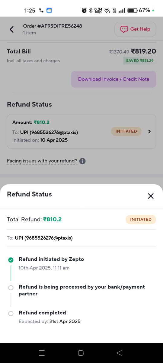 PankajM71871237's tweet photo. @zeptocares No refund received yet. Wasted endless time with Customer service. Don't cheat people like this. Is this a platform to commit fraud?? Check the attached, only date is getting extended for refund, but nothing received. Must've collected crores like this. Going to consumer court. https://t.co/EBvcayWEwa