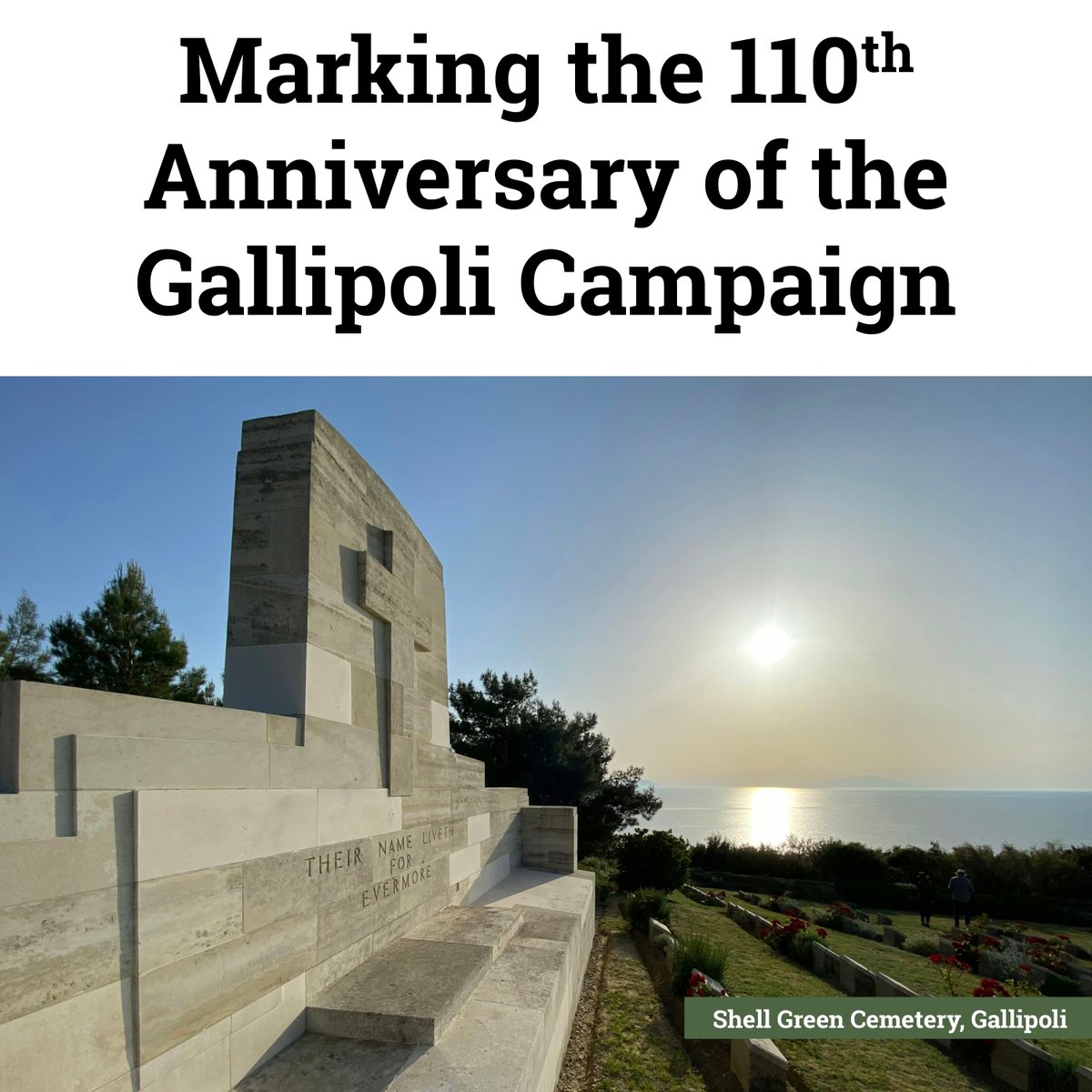 This year marks 110 years since the #Gallipoli campaign – a powerful chapter in the story of #WW1. The campaign lasted over eight months, resulting in heavy losses on both sides. Today, we remember the bravery, sacrifice, and endurance of all who served at Gallipoli.