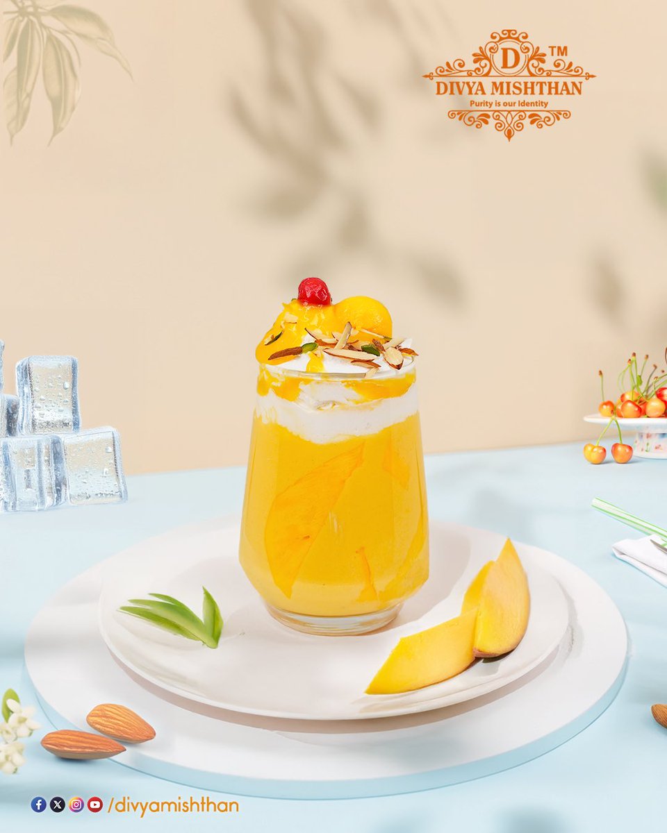 DivyaMishthan's tweet photo. “Mango magic in a glass.” - Mango 🥭 Shake 

For order call/whatsapp:
72390 50000

#mangoshake #mango #food #mangomilkshake #shake #milk #enjoy #summer #drinks #cold #fresh #best #magic #divyamishthan #nrm https://t.co/ZbGKEvw1w7