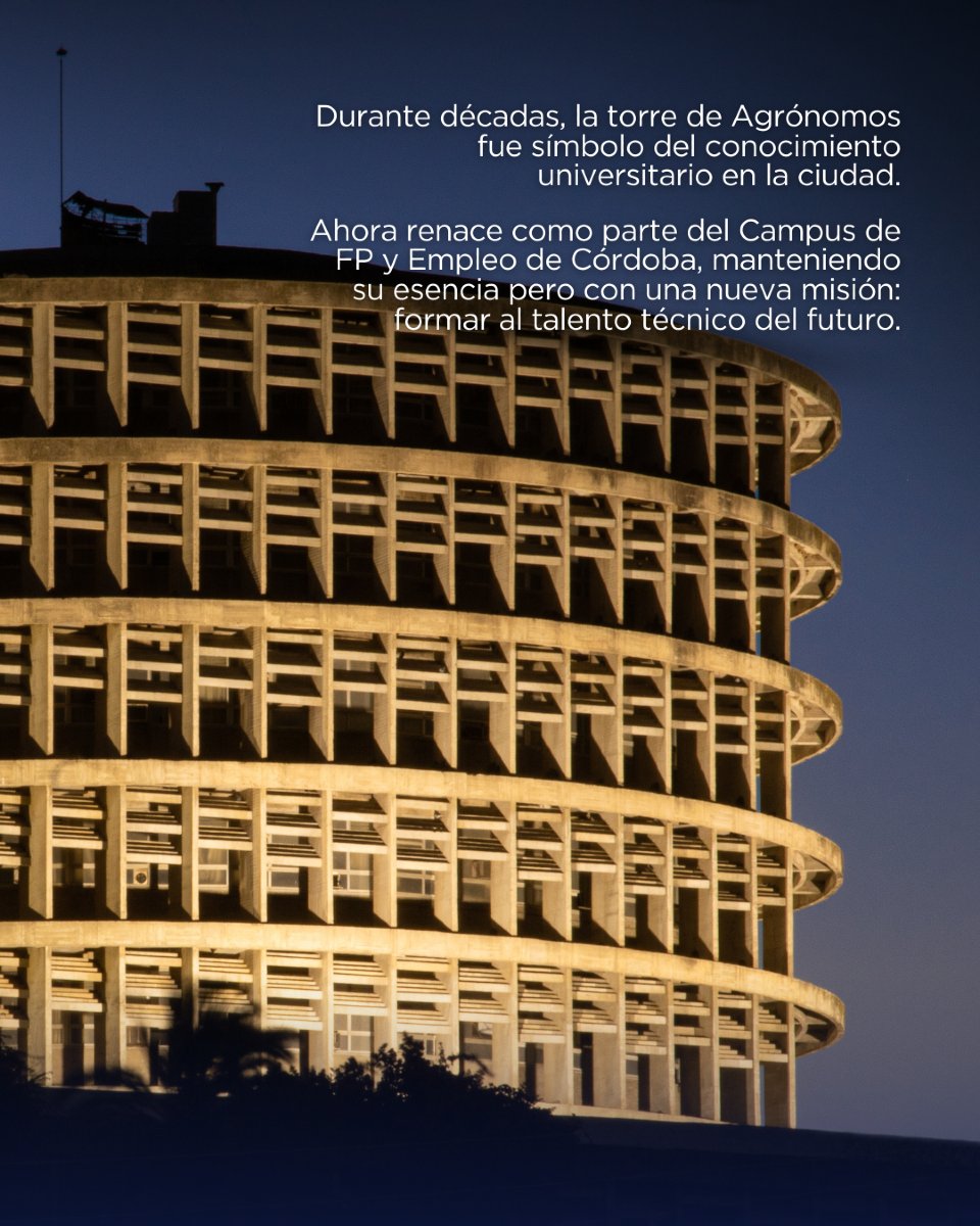 Un edificio con historia que ahora mira al futuro. Renovado para convertirse en un espacio de formación puntera.
Seguimos haciendo historia. Ahora contigo. 😉

#CampusFPCórdoba #TorreDeAgrónomos #FormaciónProfesional #EducaciónConFuturo #Córdoba #FP #campusfp #empleojuvenil