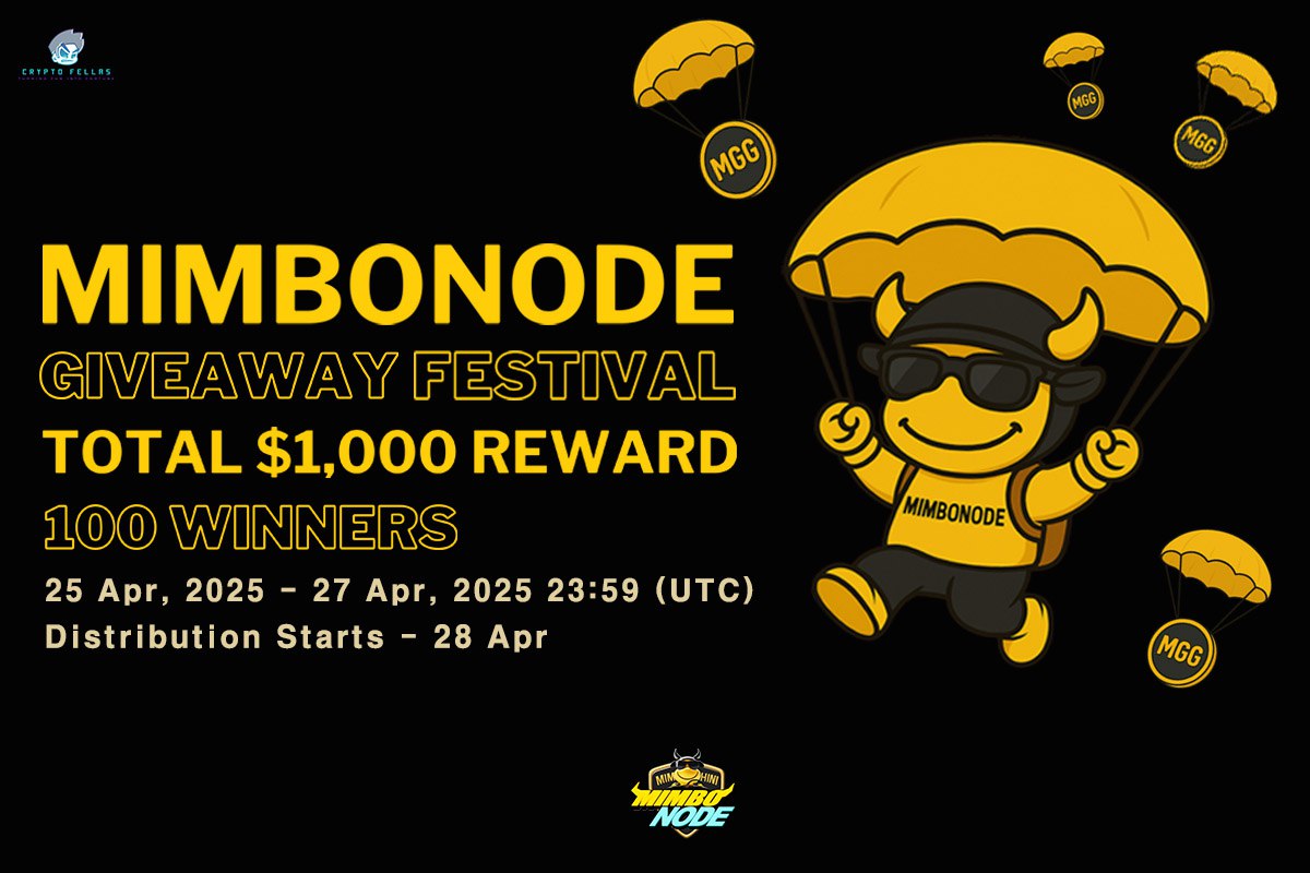 🚨 MIMBO NODE MEGA GIVEAWAY! 🚨

100 NODES. $1,000. 100 WINNERS.
Let’s goooo! 🔥

📅 Date:  April 25 -  April 27
Only 3 DAYS to claim your shot at a FREE MIMBO NODE!

Want in? It’s EASY 👇

1️⃣ Follow <a href="/MimboNode/">MIMBO 🔸 on BNB</a>
2️⃣ Like &amp; Retweet this original post
3️⃣ Tag 3 friends

So don’t sleep