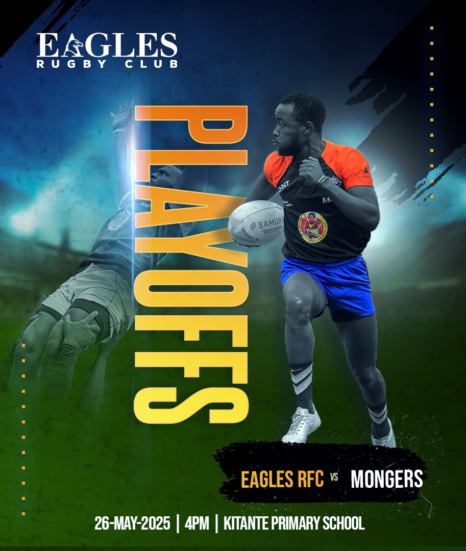EAGLES RUGBY CLUB (@rfceagles) on Twitter photo 🚨 PLAY OFFS!!📣
🏆 League
🆚 Mongers
🗓️26.04.25
🏟️ Kitante Primary School
🕔3pm
🎟️10K
#Jabbar | #KampaniShoesandBags | #YaketWater
Visit <a href="/kampaniSBC12/">kampani shoesandbagsclinic</a> 🚨 PLAY OFFS!!📣
🏆 League
🆚 Mongers
🗓️26.04.25
🏟️ Kitante Primary School
🕔3pm
🎟️10K
#Jabbar | #KampaniShoesandBags | #YaketWater
Visit <a href="/kampaniSBC12/">kampani shoesandbagsclinic</a>