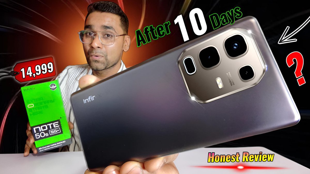 Atulbazaar's tweet image. Infinix Note 50s Review After 10 Days | India’s Slimmest 144Hz 3D Curved AMOLED Display Under 15k #infinixnote50s  @InfinixIndia
youtu.be/lTZju7BcO5g