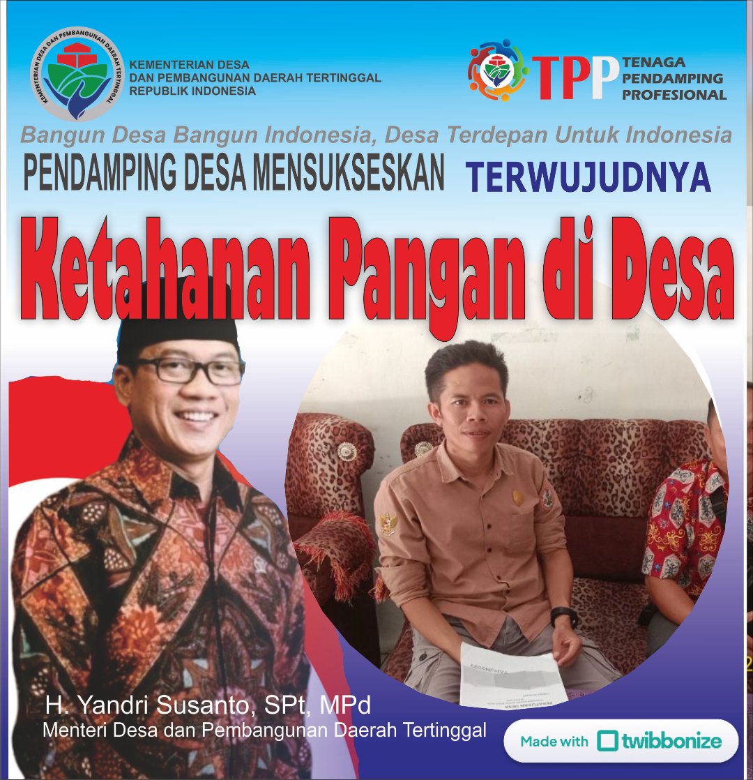 Ketahanan pangan untuk kesejahteraan rakyat desa
#TerimaKasihPakYandriSusanto

<a href="/prabowo/">Prabowo Subianto</a>
<a href="/YandriSusanto27/">Yandri Susanto</a>
<a href="/ArizaPatria/">Ariza Patria</a>
<a href="/Taufikmadjid71/">IG : taufik.madjid</a>
<a href="/kemendespdt/">#BangunDesaBangunIndonesia</a>
<a href="/bpsdmkemendesa/">Bpsdm Kemendesa</a>