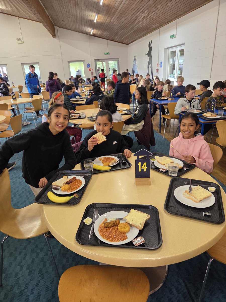 DerbyHighPrima1's tweet photo. Good morning. Y5 had a restful night sleep 😴, some sleepy faces this morning. 
A hearty breakfast devoured and they are off to tackle the morning activities- giant swing, archery and are ball #lastday #funtimes #derbyhighprimary https://t.co/W0N5KvuduR