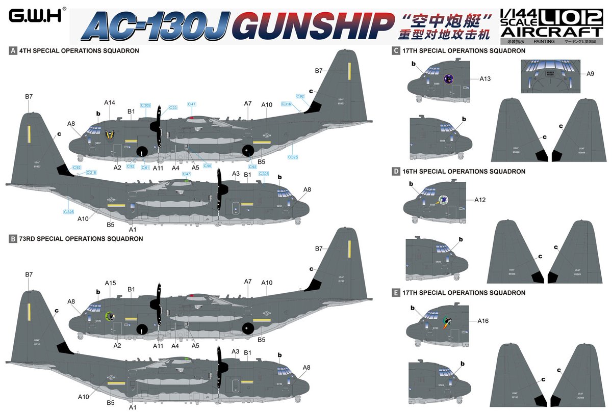 AC-130J ゴーストライダー　ガンシップ1/144 L1012 1/144 AC-130J ゴーストライダー ガンシップ – ピットロード