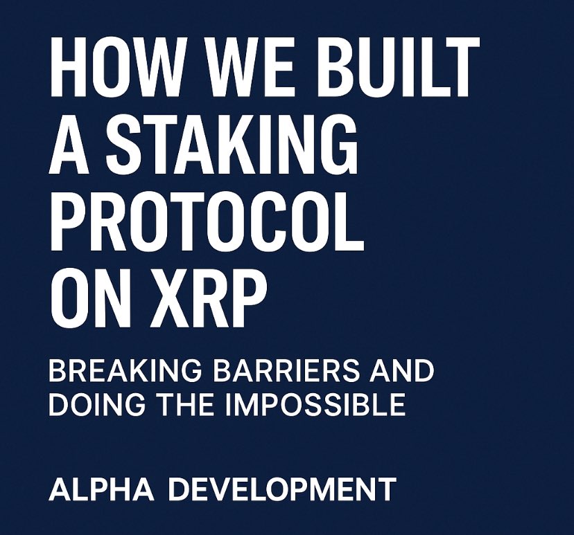 AlphadevOrg's tweet photo. “Everyone said it couldn’t be done”.

‘You can’t build a staking protocol on XRP,’ they said.

So we did it anyway.
Here’s how Alpha Development broke barriers and built the impossible.

A thread 🧵 : [How We Built a Staking Protocol on XRP]
#Web3 #XRP #Staking #AlphaDevelopment https://t.co/ASp2jsd0I5