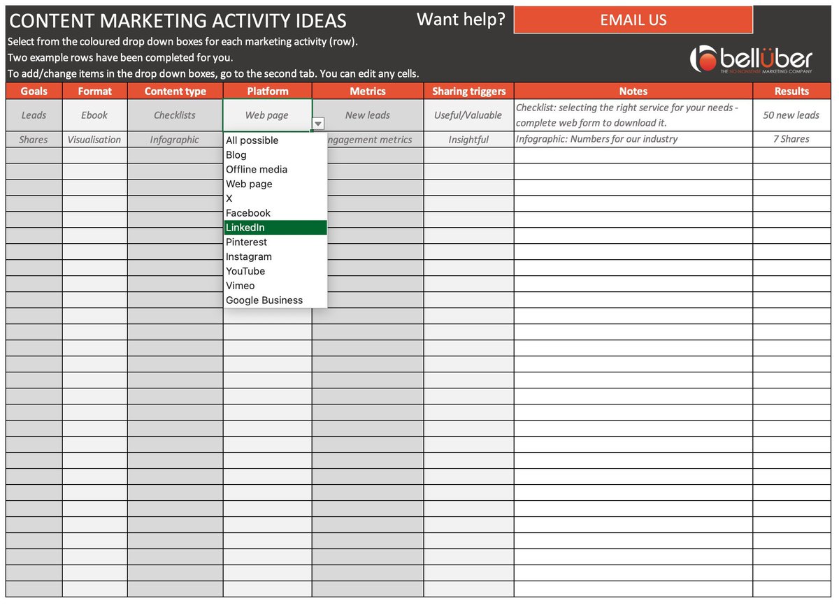 belluber's tweet photo. FREE MARKETING ACTIVITY IDEAS TEMPLATE
If you'd like this useful template, comment YES on this post and I'll send you the download link. No email address or any other contact info required (as we all know how annoying that can be!) https://t.co/lqGIP9DgRw