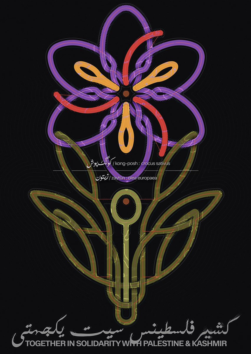 together in solidarity with Palestine and Kashmir

kongposh/saffron+ zaytūn/olive

intifada azadi