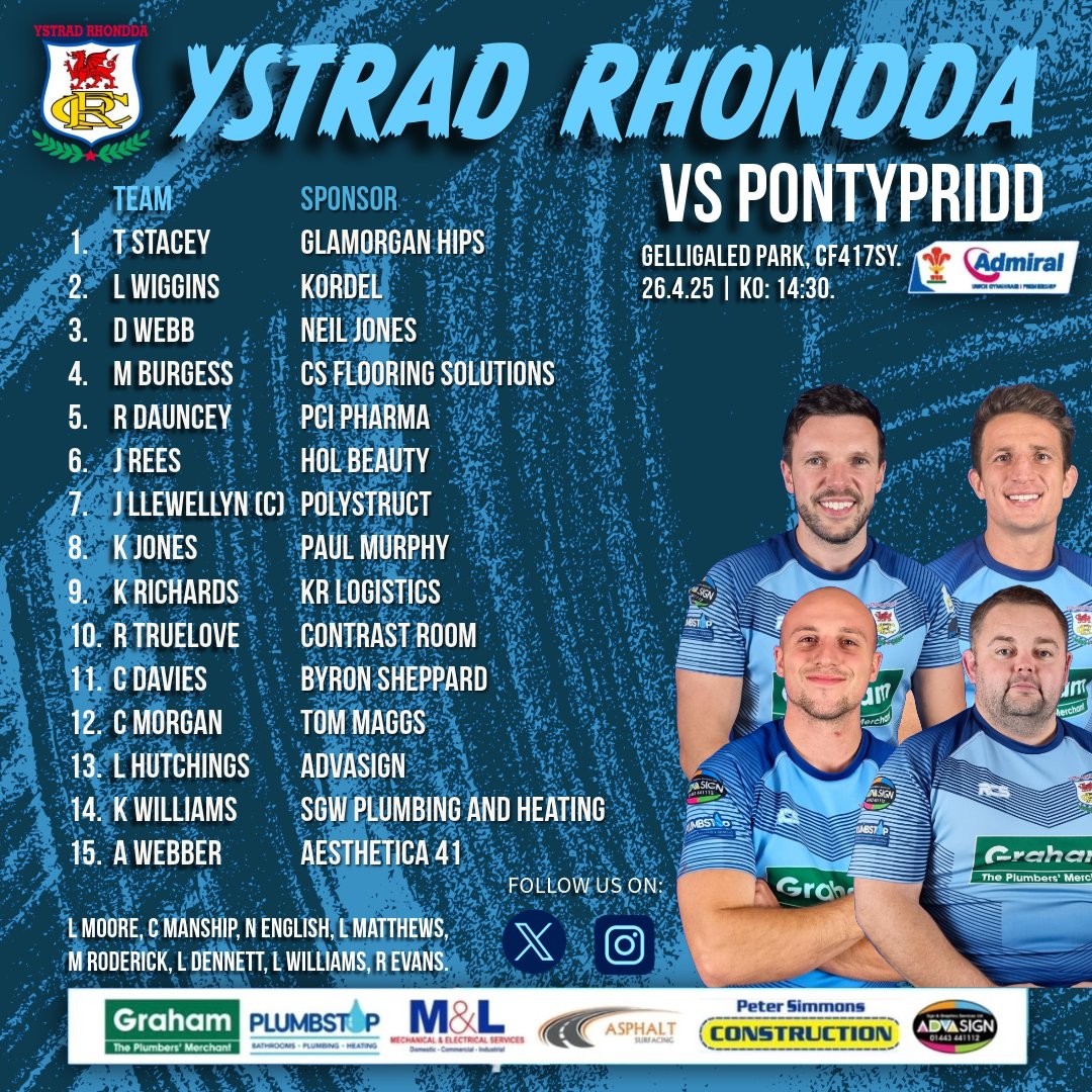 YSTRAD RHONDDA RFC (@ystradrfc) on Twitter photo ๐๐๐ผ๐ ๐ผ๐๐๐๐๐๐พ๐๐๐๐๐
๐๐
LAST HOME GAME OF THE 2024/25 SEASON.
๐ 26/4/25.
๐ <a href="/PontypriddRFC/">Pontypridd RFC</a>
๐ ADMIRAL PREMIERSHIP.
๐๏ธ GELLIGALED PARK.
๐ CF41 7SY.
โฐ 2.30.PM KICK OFF.
#COTY ๐๐ฉต
#PACKTHEPARK ๐๐ฉต ๐๐๐ผ๐ ๐ผ๐๐๐๐๐๐พ๐๐๐๐๐
๐๐
LAST HOME GAME OF THE 2024/25 SEASON.
๐ 26/4/25.
๐ <a href="/PontypriddRFC/">Pontypridd RFC</a>
๐ ADMIRAL PREMIERSHIP.
๐๏ธ GELLIGALED PARK.
๐ CF41 7SY.
โฐ 2.30.PM KICK OFF.
#COTY ๐๐ฉต
#PACKTHEPARK ๐๐ฉต