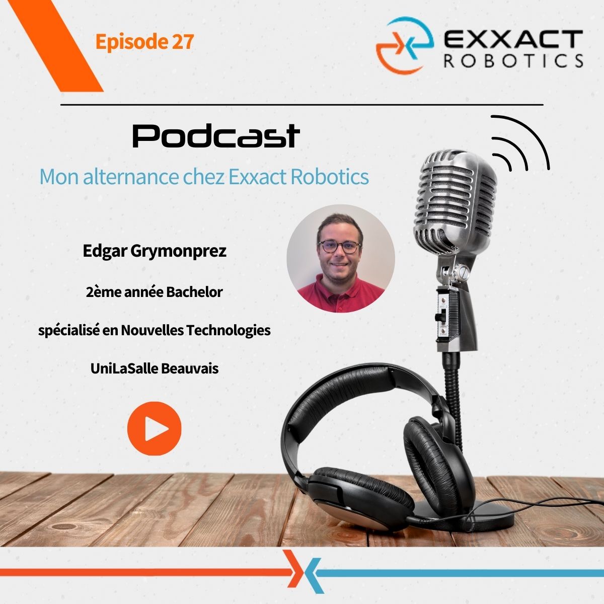 ExxactR's tweet image. [#MonAlternanceChezExxactRobotics] 
Podcast alerte !🎙️
Edgar Grymonprez alternant en Test et Validation chez @ExxactR , se prête au jeu de l&apos;interview !
Pour écouter ce podcast👇:
exxact-robotics.com/podcast/mon-al…
#Viticulture #TestEtValidation #PodcastLife #Life@ExxactRobotics #job