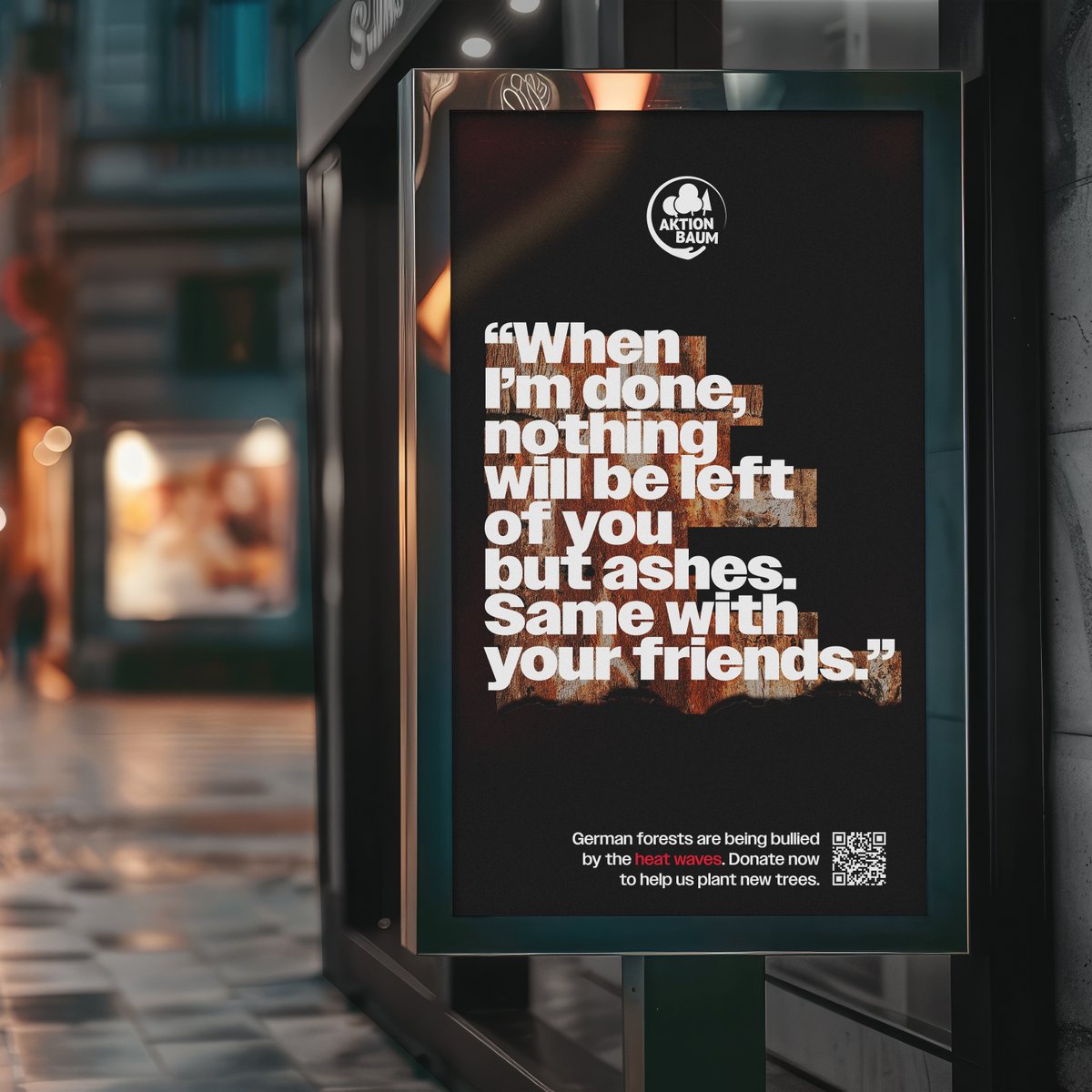 FraserTheAgency's tweet photo. #creativity #ideas Exposed to extreme heatwaves, drought, water scarcity, and the relentless assault of bark beetles, the trees in Germany's forests are under constant attack. Our new #campaign for #ArborDay with @AktionBaum speaks out about it.🌳 #tagdesbaumes https://t.co/OmbpMxXCiR