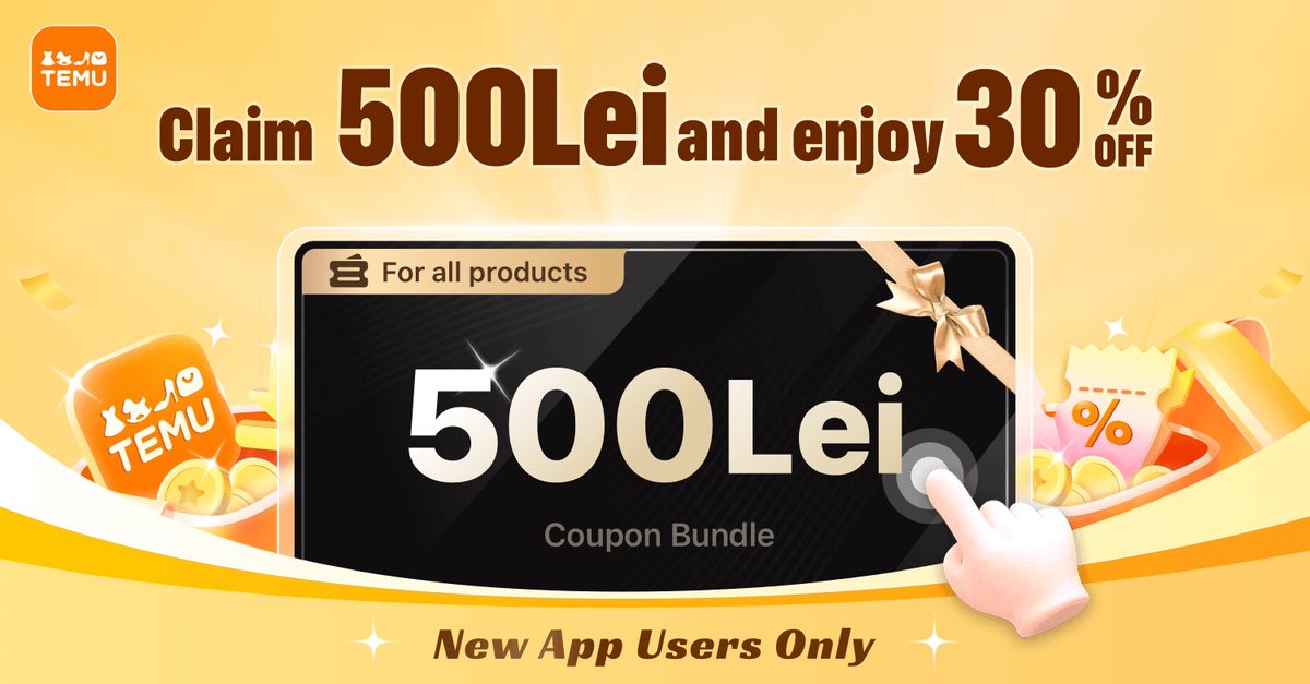 Grab 500Lei Coupon Bundle now by clicking temu.to/k/e4r0r6j475h Directly get 💰500Lei in Temu app here: app.temu.com/m/ntbnsvgyvsl
Another surprise for you! Click temu.to/k/euh3xpc0vd0 to earn with me together🤝!