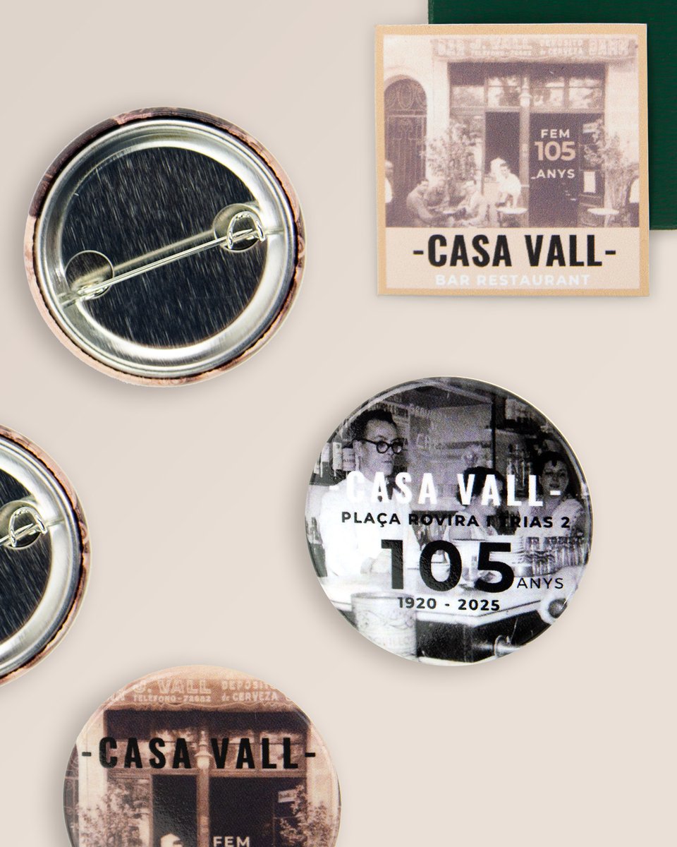🎉 Congrats Casa Vall Gracia on 105 years at the heart of Gràcia!
Thanks for trusting Camaloon with your custom magnets and badges. 🧲✨
Here’s to many more!