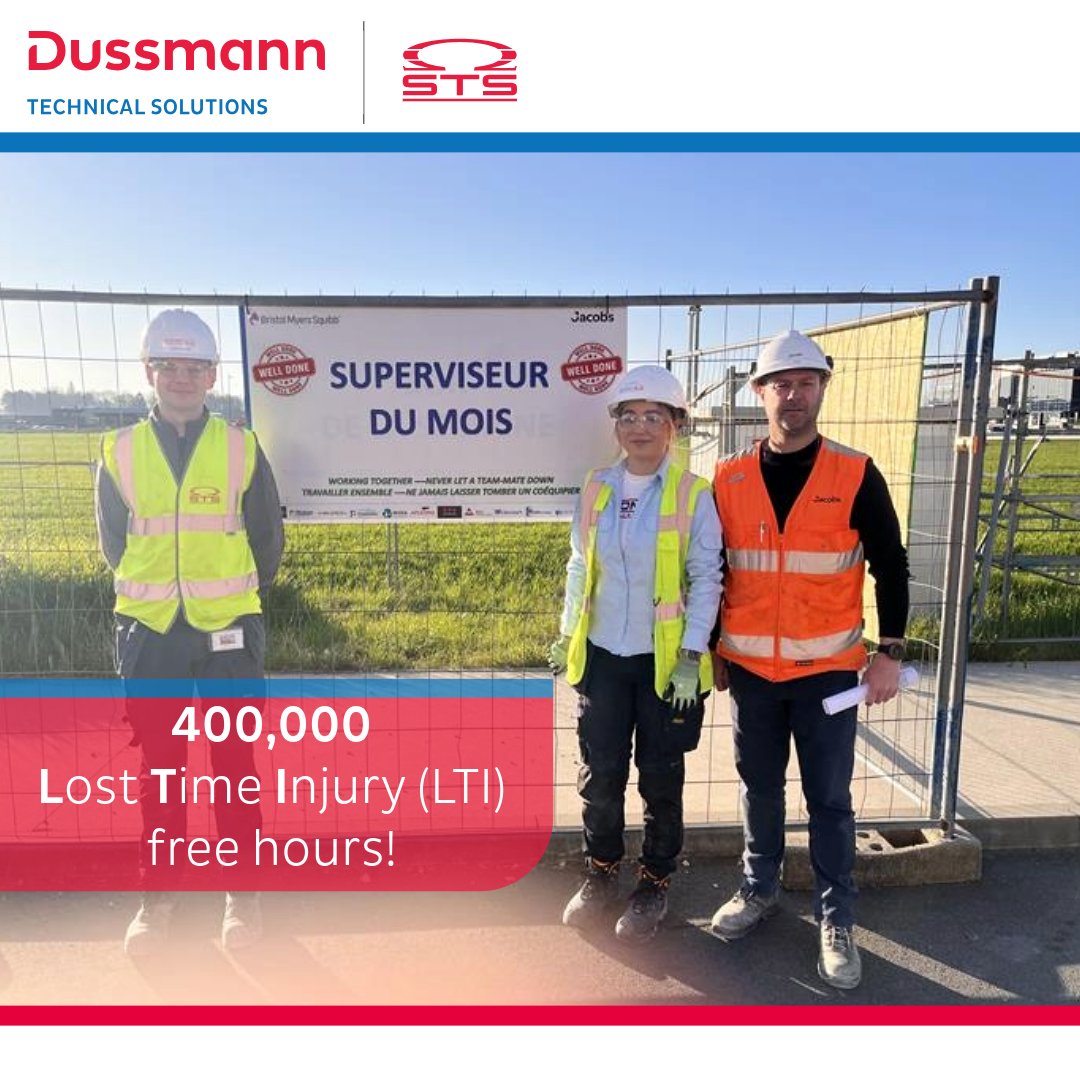 Big congrats to A. Chebuta &amp; J. Dwane, Site Supervisors of the Month at BMS Boudry! 
Their safety commitment, recognised by <a href="/JacobsConnects/">Jacobs</a> ' M. Mohally, comes as the project celebrated a 400,000 lost-time incident-free hour milestone.

 #ConstructionExcellence #SafetyLeadership