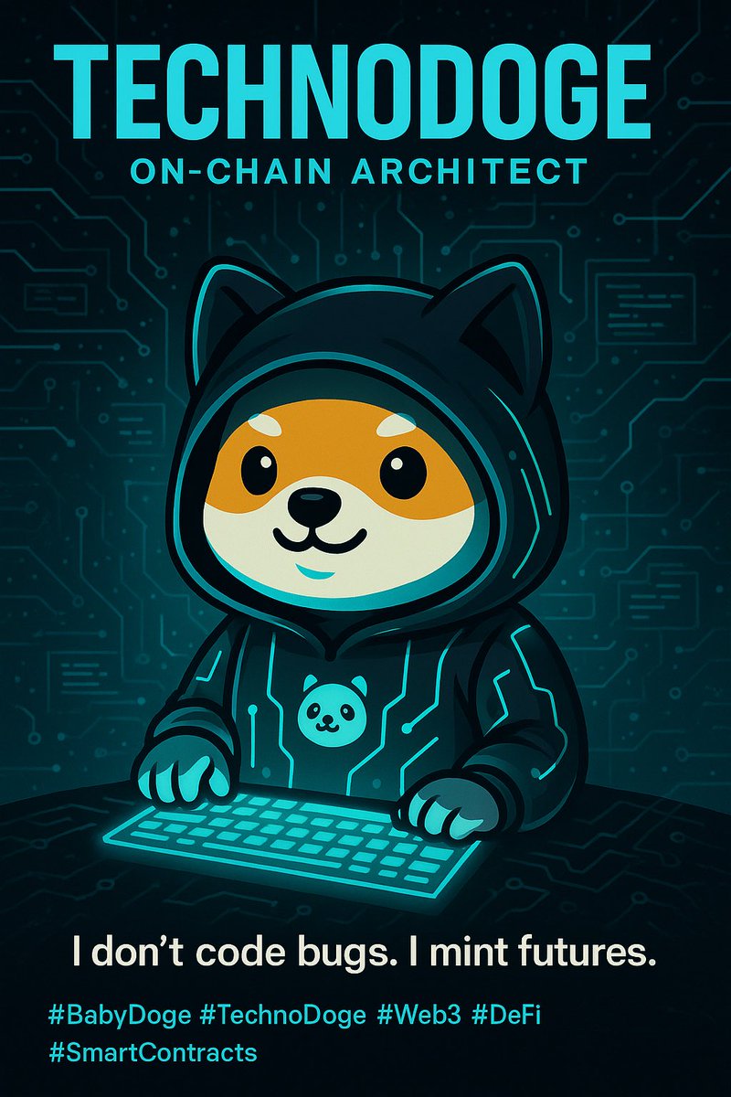 miltonhsueh0322's tweet photo. @Gateio_zh Not all heroes wear capes.
Some wear hoodies, write smart contracts, and build the future of finance.
Meet TechnoDoge — the on-chain architect behind $BabyDoge.
#BabyDoge #TechnoDoge #Web3 #DeFi #SmartContracts #CryptoBuilder #MemeCoin #BNBChain #BlockchainDev https://t.co/IQC6HtMcM3