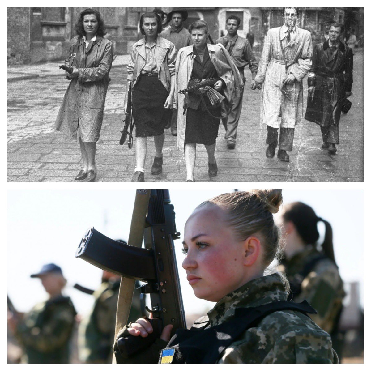 La Resistenza non è una fotografia in bianco e nero. È una donna ucraina che imbraccia un fucile. 
Cambiano le stagioni, cambiano i fucili, ma la parola resta la stessa: libertà.
Non ha alcun senso oggi cantare “e questo è il fiore del partigiano morto per la libertà” e poi dire: