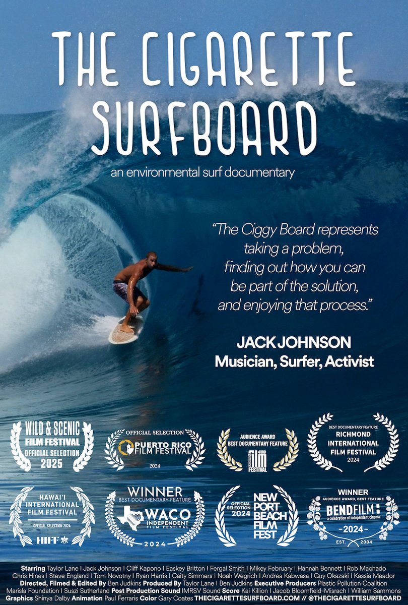 The Cigarette surfboard UK May screenings. Film, Board display Q+A. Hope to see you there! 
Newquay May 8 Tickets here > tinyurl.com/yhs26k56
Falmouth May 9 Tickets here >  tinyurl.com/2sn2rncy
North Devon May 10 Tickets here  > tinyurl.com/786tcep
<a href="/sascampaigns/">Surfers Against Sewage</a>