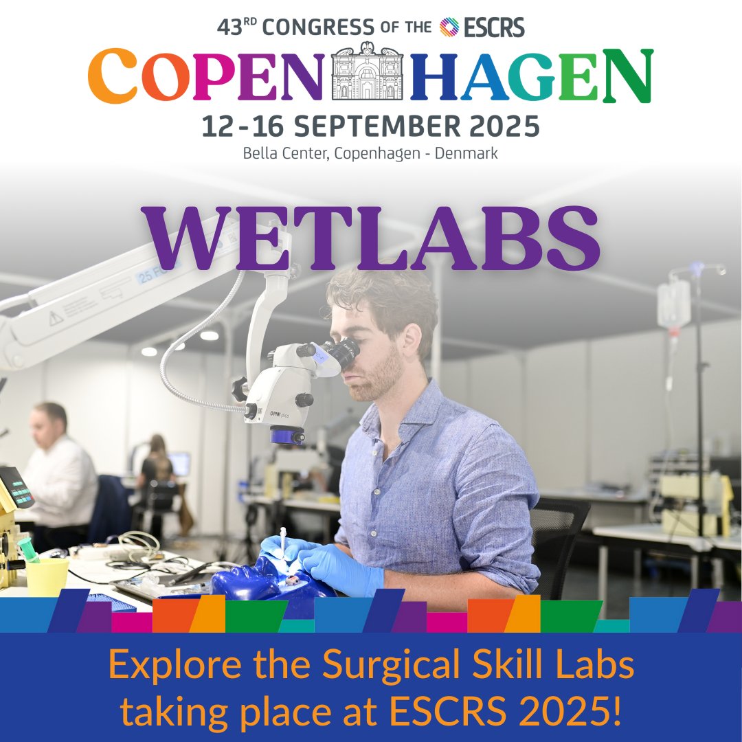 ESCRSofficial's tweet photo. The #ESCRS2025 Surgical Skills Labs are live!
Gain hands-on experience in #cataract, #refractive, #corneal, and #glaucoma techniques in focused, expert-led sessions.
Explore the programme: https://t.co/1O8UImGNLJ
#ESCRSCopenhagen https://t.co/e9cb2ZTtJK