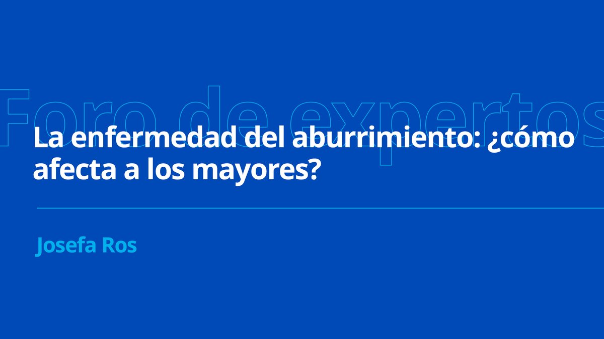 ⚠️ El aburrimiento en mayores no es inocuo:
🔸 Aísla.
🔸 Resta autonomía.
🔸 Acelera el deterioro cognitivo.

<a href="/JosefaRosUCM/">Josefa Ros Velasco</a>, miembro del Foro de Expertos del Instituto Santalucía, nos explica cómo combatirlo en este vídeo 👇
youtu.be/NE_TkeznQ2Q

#SaludMental #MayoresActivos