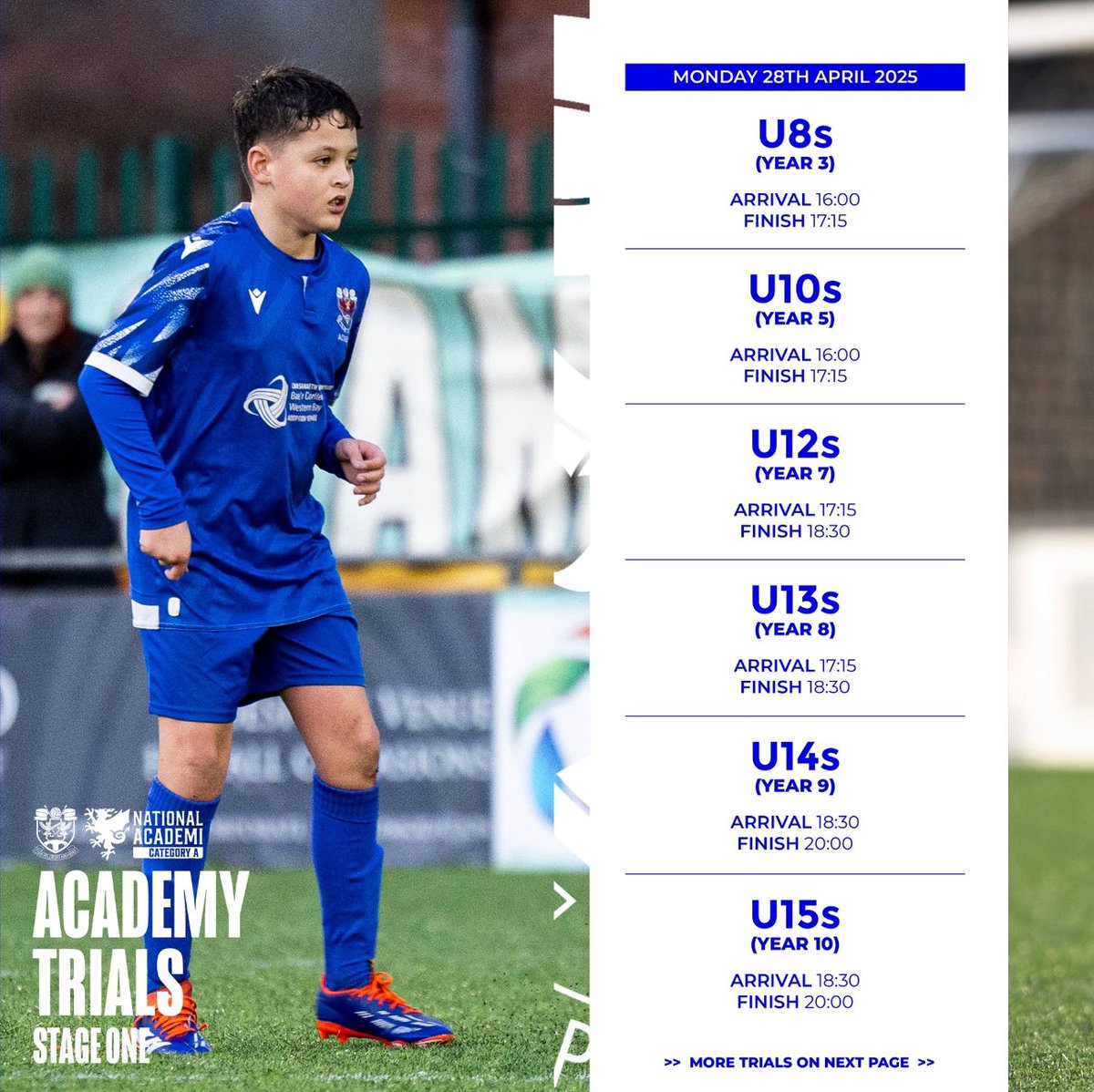 Penybontacademy's tweet photo. We have received lots of emails regarding our 25/26 trials.

As per the registration form you will need to register your child for next season’s age group. (If U11 now. Register for 25/26 U12)

Form below ⬇️

https://t.co/vck4kzKRjd

Registration closes 27.04.25 at 12:00. https://t.co/B24mr7ukke
