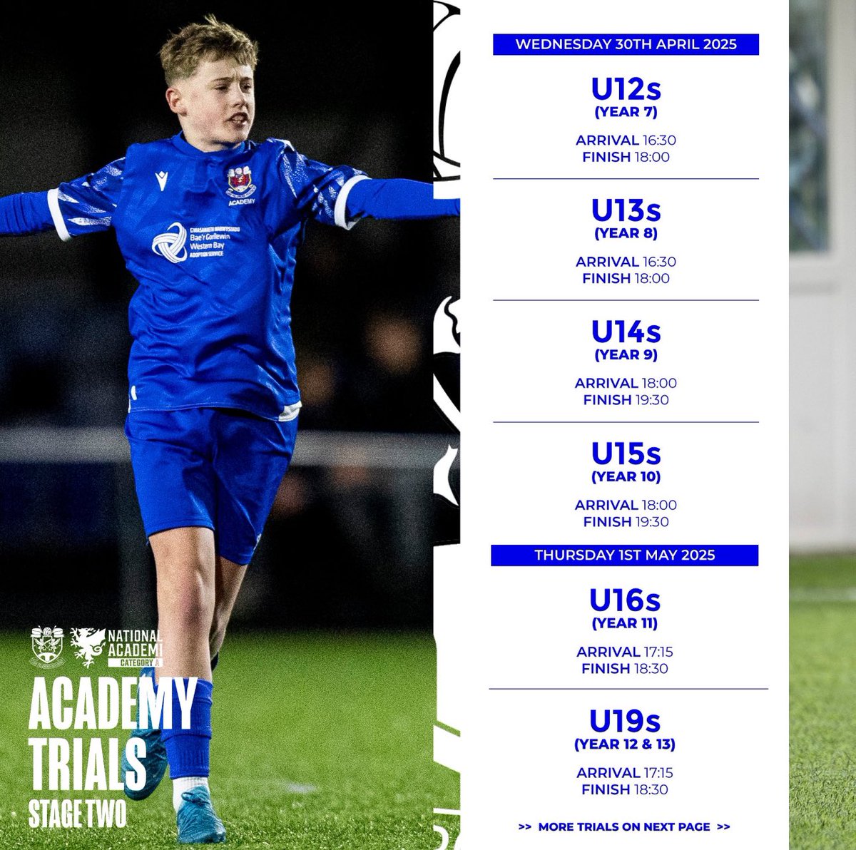 Penybontacademy's tweet photo. We have received lots of emails regarding our 25/26 trials.

As per the registration form you will need to register your child for next season’s age group. (If U11 now. Register for 25/26 U12)

Form below ⬇️

https://t.co/vck4kzKRjd

Registration closes 27.04.25 at 12:00. https://t.co/B24mr7ukke