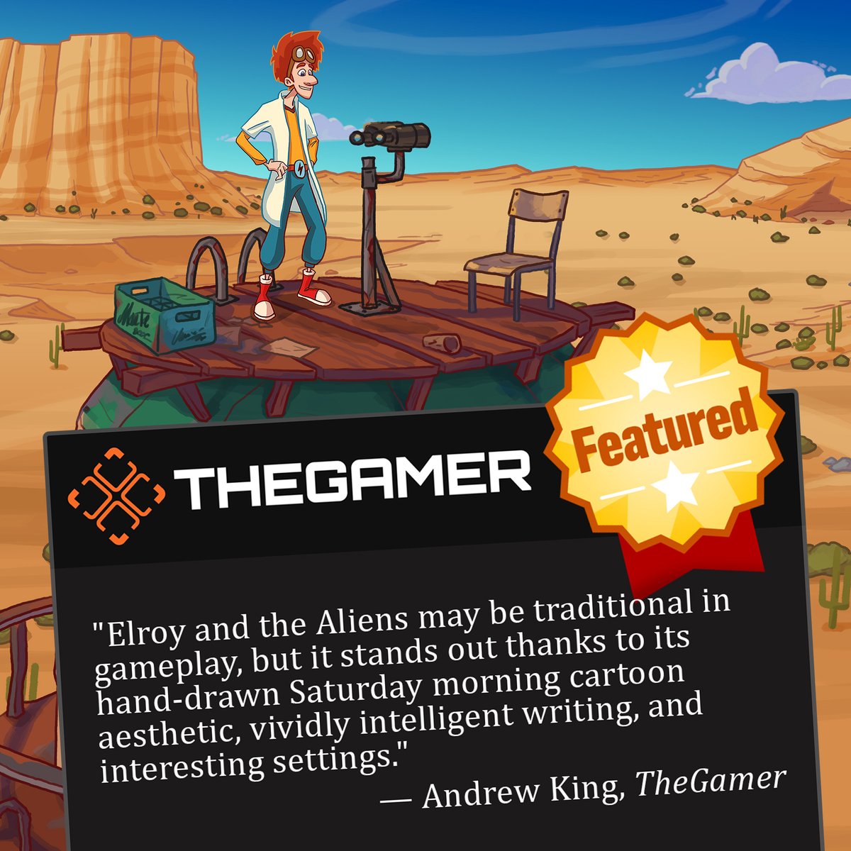 Featured on TheGamer! ⭐️ Up for some "traditional" #PointAndClick paired with "vividly intelligent writing?"  Hand-drawn, of course.🤓

Thanks, Andrew King, for the amazing article! 

(Read more in thread 👇)