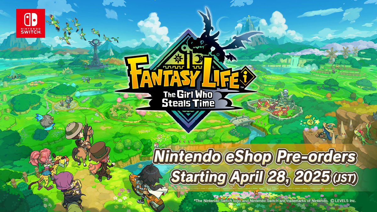 FANTASYLIFE_EN's tweet image. ／
Pre-orders open soon on the Nintendo eShop! 🎉
＼

It's finally time!
Digital pre-orders for FANTASY LIFE i on Nintendo Switch
start on April 28 (JST)!

Don’t miss it—mark your calendars! ✨

#FLi