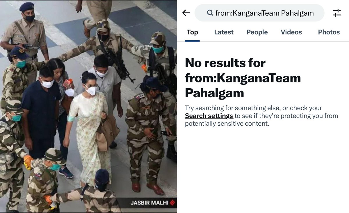 thaSikhs's tweet photo. 0 tweets on the Pahalgam terror attack, but she was quick to label Punjab a terror-ridden state after just one slap.

Why @KanganaTeam why? https://t.co/ftqOiqqXlJ