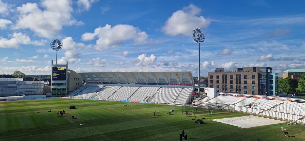 bracecricket's tweet photo. Good morning from Trent Bridge, where itโs the first day of Nottinghamshireโs County Championship match against Sussex. Play is scheduled to start on time at 11am #bbccricket https://t.co/fHnWuuRreh